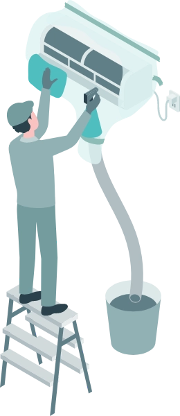 エアコン掃除(イラスト)