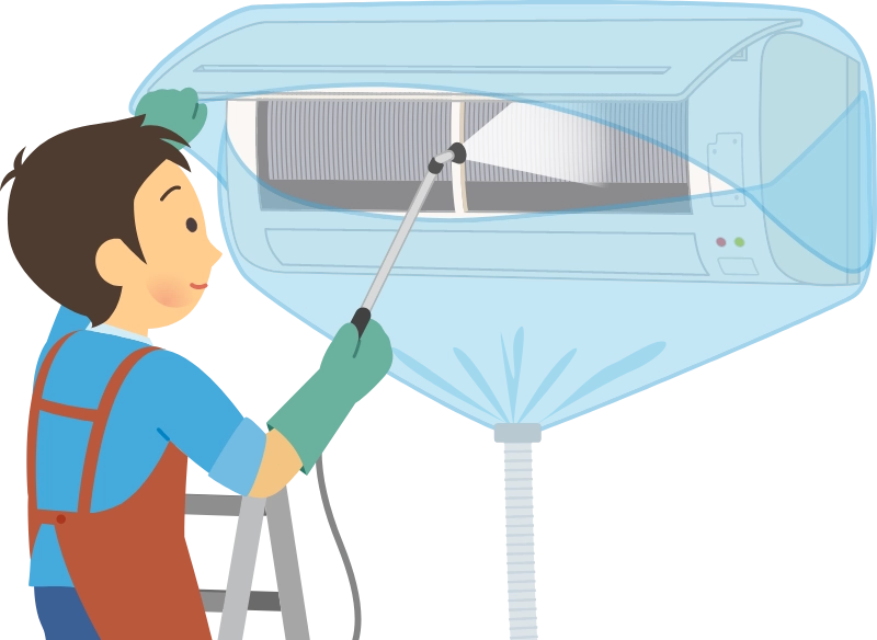 エアコン掃除(イラスト)